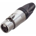 Connecteur xlr 3 broches - femelle - neutrik xx contacts argent�s - bo�tier nickel� - connecteur xlr ...