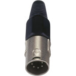 Connecteur xlr 5p dap - audio - mle embout noir - botier en nickel - connecteurs xlr 5 pole