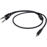 Dap - audio fl111 - c�ble usb - c vers 2 prises jack mono l / r 0, 75 m - c�ble � prise jack