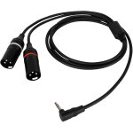 Dap - audio fl118 - c�ble de 0, 75 m (75 cm) avec mini - jack st�r�o m�le � angle droit vers 2 - c�bles ...