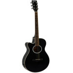 Dimavery aw - 400 guitare occidentale lh, noir - guitares acoustiques