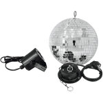 Eurolite jeu de boules miroir 20cm avec spot led - kits complets de boule à facettes Eurolite jeu de boules miroir 20cm avec spot led - kits complets de boule à facettes