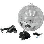 Eurolite jeu de boules miroir 30cm avec spot led - kits complets de boule à facettes Eurolite jeu de boules miroir 30cm avec spot led - kits complets de boule à facettes