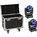 Eurolite set 2x led tmh - h240 beam / wash / flower effect + case - moving head spots und beams