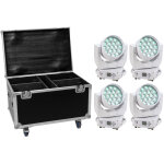 Eurolite set 4x led tmh - x4 blanc + valise � roulettes - kits complets