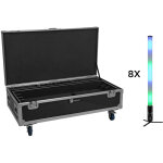 Eurolite set 8x akku ip pixel tube 360� pro crmx + flightcase avec roulettes et fonction de recharge ...