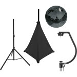 Eurolite set boule miroir 30cm noir avec support et housse de tr�pied noir - kits complets de boule � ...