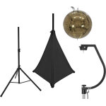 Eurolite set boule miroir 30cm or avec support et housse de tr�pied noir - kits complets de boule � facettes ...