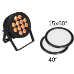 Eurolite set led ip par 12x9w scl spot + 2x couvercle diffuseur (15x60� et 40�) - kits