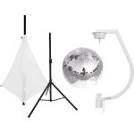 Eurolite set mirror ball 30cm avec support et housse de tr�pied blanc - kits complets de boule � facettes ...