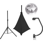 Eurolite set mirror ball 30cm avec support et housse de tr�pied noir - kits complets de boule � facettes ...