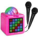 Fenton kar15p enceinte karaok avec 2 microphones rose - haut - parleur actif sans fil