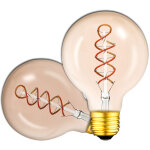 Isoled ampoule ronde led e27 vintage line 95 ambre, 4w 2200k - lampes led socle e27