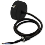Isoled auvent de plafond rond 60mm, noir avec cble bipolaire enduit de tissu de 1, 5 m - accessoires ...