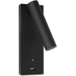 Isoled lampe de lecture led, 3w, noir, avec prise de charge usb a, blanc chaud, 3 niveaux de - lampes ...