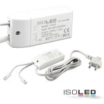Isoled led transform. miniamp 24v / dc, 0 - 30w, cble de 200cm avec prise plate, 2 prises fminin. - ...