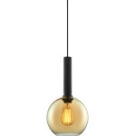 Isoled luminaire pendentif, amber round verre, e27, 20cm, 50 - 300cm - lampes pendulaires