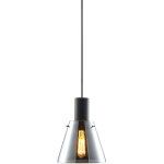 Isoled luminaire pendentif, black concave verre, e27, 20cm, 50 - 300cm - lampes pendulaires