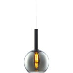 Isoled luminaire pendentif, black round verre, e27, 25cm, 50 - 300cm - lampes pendulaires
