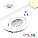 Isoled spot led enc. orient. , col. ronde blanche, 15 w, 72, blanc chaud, - luminaires encastrs