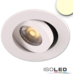 Isoled spot led encastrable, gamme miniamp, orient. , col. blc, 3w, 24vdc, 3000k, blc chd, gradable - ...
