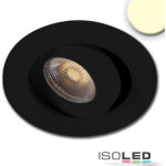 Isoled spot led encastrable, gamme miniamp, orient. , col. noir, 3w, 24vdc, 3000k, blc chd, gradable ...