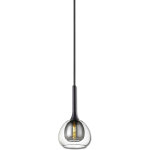 Isoled suspension led, verre clair / noir, e14, 300cm - lampes pendulaires