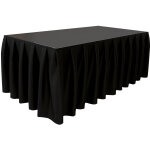 Jupe de sc�ne wentex mcs 300 g / m� 0, 2 m noir - 620 x 20 cm (l x h) - pliss�e - tissus et filets