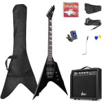 Max gigkit pack guitare electrique rock style noir - guitares Max gigkit pack guitare electrique rock style noir - guitares