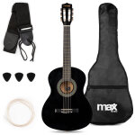 Max soloart junior 3 / 4 classic guitar pack black - guitares acoustiques Max soloart junior 3 / 4 classic guitar pack black - guitares acoustiques