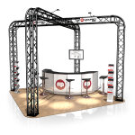 Naxpro - truss stand de foire fd 34 - 6 x 6 x 3, 5 m (lxhxh) - 27 m� noir - stands de foire