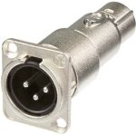 Neutrik na3mdf - embase adaptateur xlr mâle vers xlr femelle - adaptateurs Neutrik na3mdf - embase adaptateur xlr mâle vers xlr femelle - adaptateurs