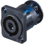 Neutrik nl4mp - st - embase encastrable speakon, 4 ples en noir, forme d - prise encastrables