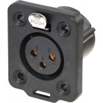 Châssis neutrik xlr 3p - femelle top contacts dorés - boîtier noir - prise encastrables Châssis neutrik xlr 3p - femelle top contacts dorés - boîtier noir - prise encastrables
