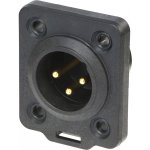 Neutrik xlr 3p châssis mâle top contacts dorés - boîtier noir - prise encastrables Neutrik xlr 3p châssis mâle top contacts dorés - boîtier noir - prise encastrables