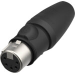 Connecteur neutrik xlr 5p - femelle top contacts dors - botier en acier inoxydable - connecteurs xlr ...