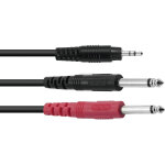 Omnitronic cble adaptateur 3. 5 jack / 2xjack eco 1, 5m bk - cbles adaptateurs
