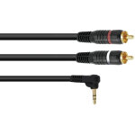 Omnitronic câble adaptateur 3. 5 jack 90° / 2xrca 0, 5m bk - câbles adaptateurs Omnitronic câble adaptateur 3. 5 jack 90° / 2xrca 0, 5m bk - câbles adaptateurs