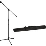 Omnitronic set microphone trpied avec perche, pro bk + sac - pieds pour microphones