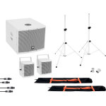 Omnitronic set molly 2. 1 active system sub + 2x top + accessoires, blanc - kits de haut - parleurs