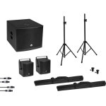 Omnitronic set molly 2. 1 active system sub + 2x top + accessoires, noir - kits de haut - parleurs