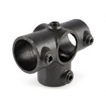 Raccord de tube riggatec pi�ce en t pour tube de support pour tube de 48, 3 mm noir - accessoires pour ...