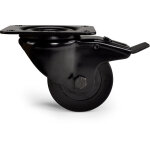 Riggatec roues noires roulette pivotante � usage intensif avec frein 350 kg � 100 mm - roulettes