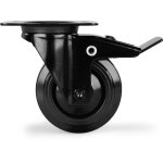 Riggatec roulette pivotante 100 mm roues noires, avec frein, noir - roulettes