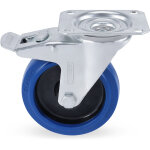 Riggatec roulette pivotante avec frein 125 mm roues bleues - roulettes