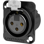 Châssis seetronic xlr 3p - femelle contacts dorés - boîtier noir - prise encastrables Châssis seetronic xlr 3p - femelle contacts dorés - boîtier noir - prise encastrables