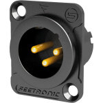 Châssis seetronic xlr 3p - mâle contacts dorés - boîtier noir - prise encastrables Châssis seetronic xlr 3p - mâle contacts dorés - boîtier noir - prise encastrables
