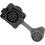Châssis seetronic xlr 3p - femelle - contacts dorés ip65 - boîtier noir - prise encastrables Châssis seetronic xlr 3p - femelle - contacts dorés ip65 - boîtier noir - prise encastrables