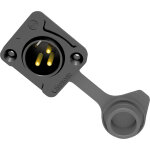 Châssis seetronic xlr 3p - mâle - contacts dorés ip65 - boîtier noir - prise encastrables Châssis seetronic xlr 3p - mâle - contacts dorés ip65 - boîtier noir - prise encastrables