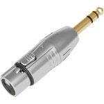 Seetronic xlr 3p femelle vers jack st�r�o m�le contacts dor�s - bo�tier argent� - adaptateurs
